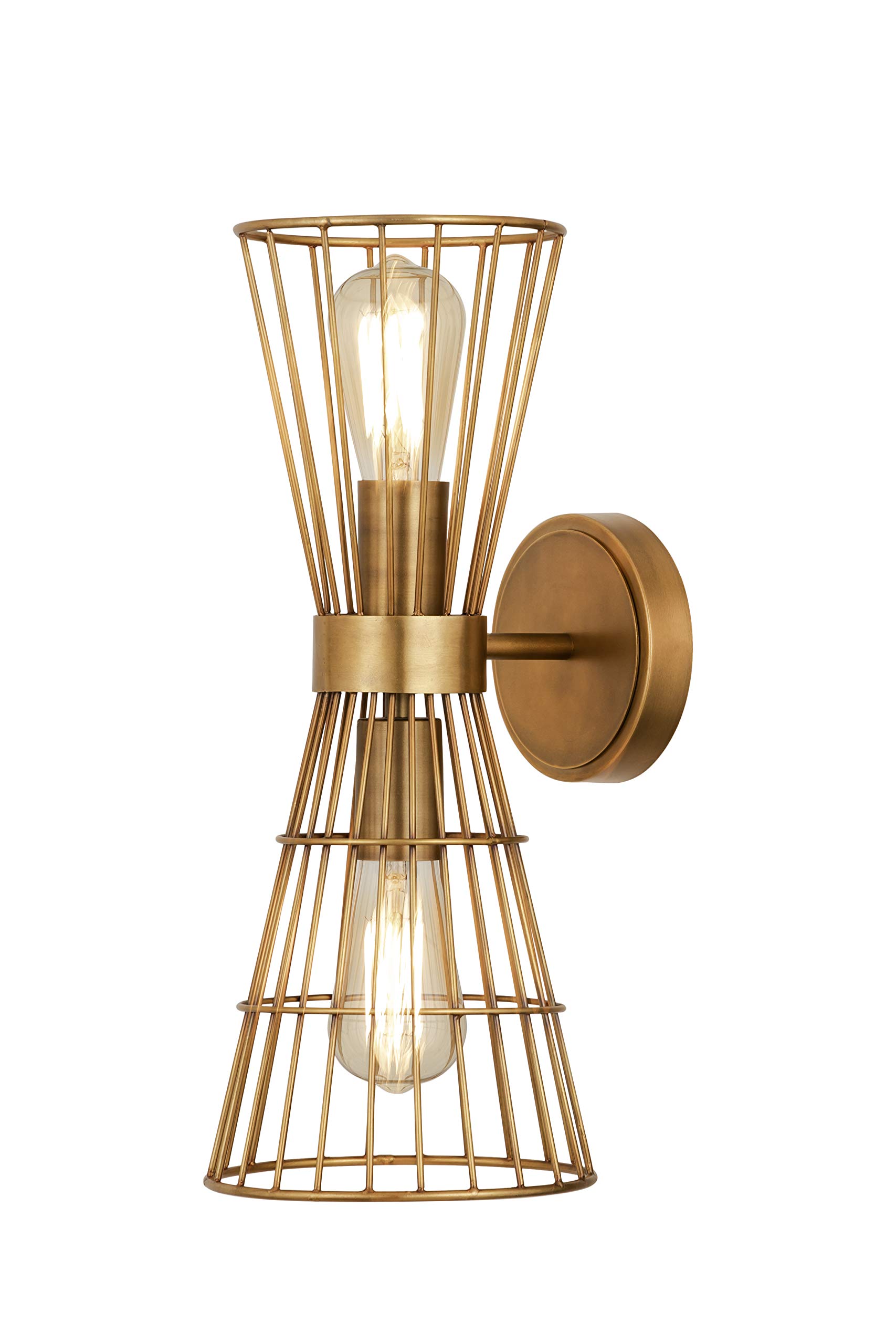 Z-Lite 2 Light Wall Sconce 6015-2S-RB - Modern Rustic Bronze Finish Wall Light Fixture for Bedroom, Living Room & Hallway Lighting