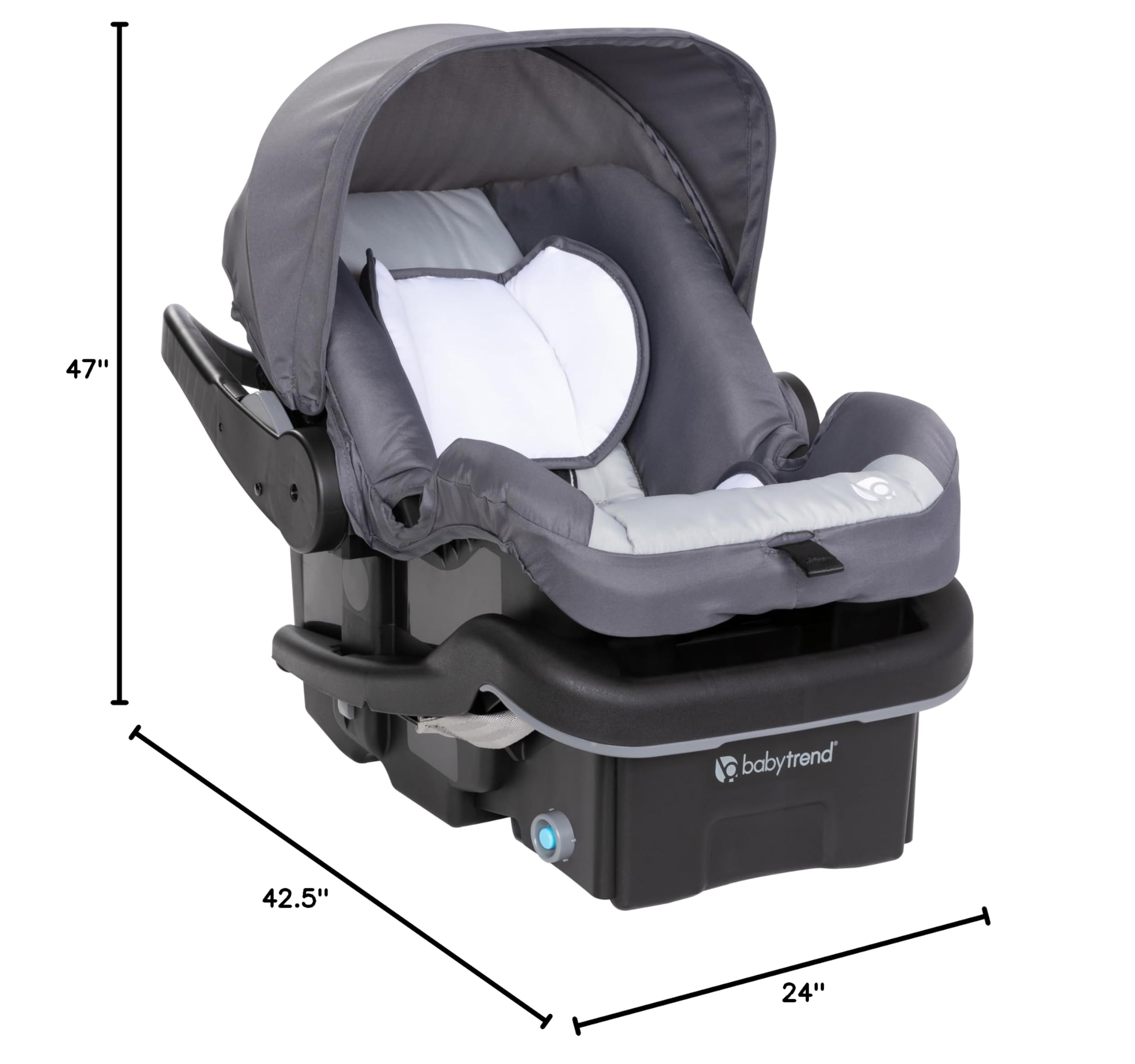 Baby Trend Expedition® Zero Flat Jogger Travel System with LED Lights - Lightweight Stroller & Car Seat Combo for Newborns to Toddlers | Perfect for City Walks, Shopping & Travel | Dash Grey