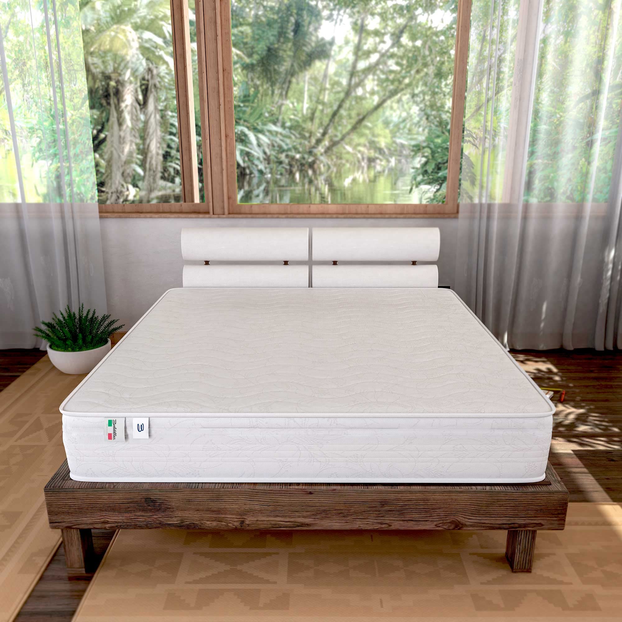Baldiflex Amazonia Plus Memory Foam Mattress - 140x180x20cm Hypoallergenic & Anti-Dust Mite Cover, Pressure Relief for Back Pain - Perfect for Bedroom, Guest Room & Dormitory