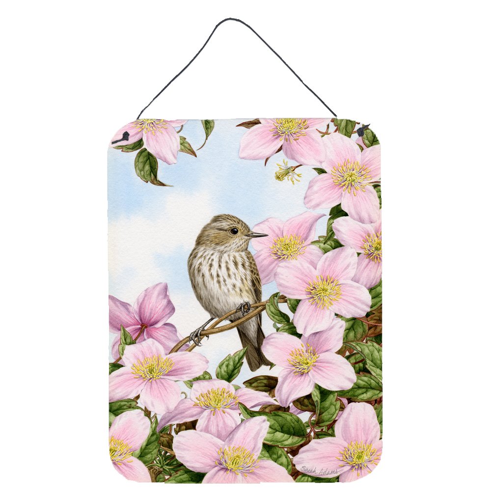 Caroline's Treasures ASA2088DS1216 Spotted Flycatcher Metal Wall Art - 12x16 Inch Colorful Aluminum Sign for Kitchen, Bar, Bathroom Decor - Rustic Home & Front Door Hanging Plaque - Perfect for Farmhouse, Cottage & Vintage Style Interiors