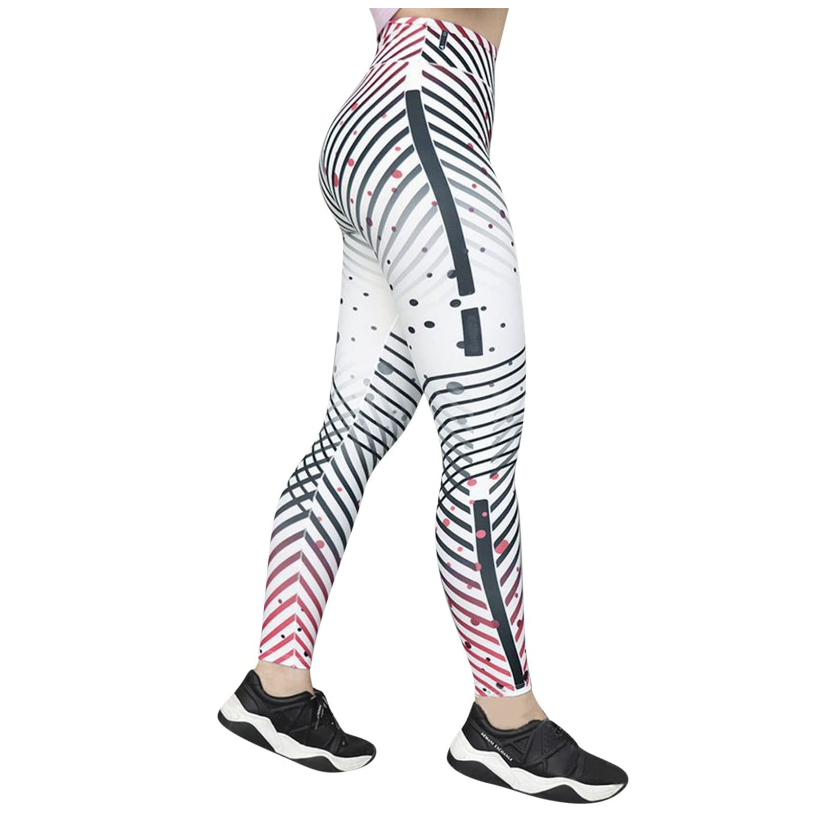 BLVB Women's High Waist Casual Printed Yoga Pants - Loose Fit Straight Leg Lounge Pants for Workout, Running, Travel & Everyday Wear