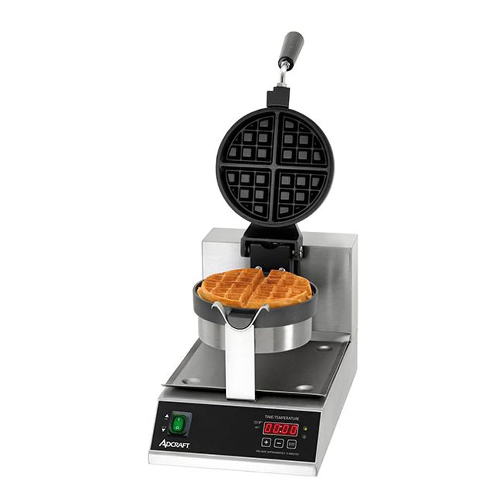 Adcraft BWM-7/R 7-Inch Commercial Belgian Waffle Maker - 1080 Watts, 120V - Perfect for Restaurants, Cafes & Home Breakfasts