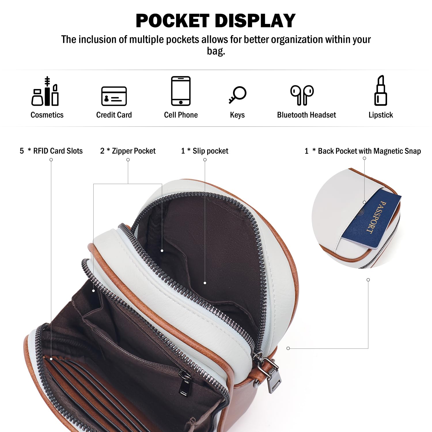 Trendy Vegan Leather Crossbody Bag for Women - Small Cell Phone Purse with Built-in Wallet | Perfect for Everyday Use, Travel & Shopping