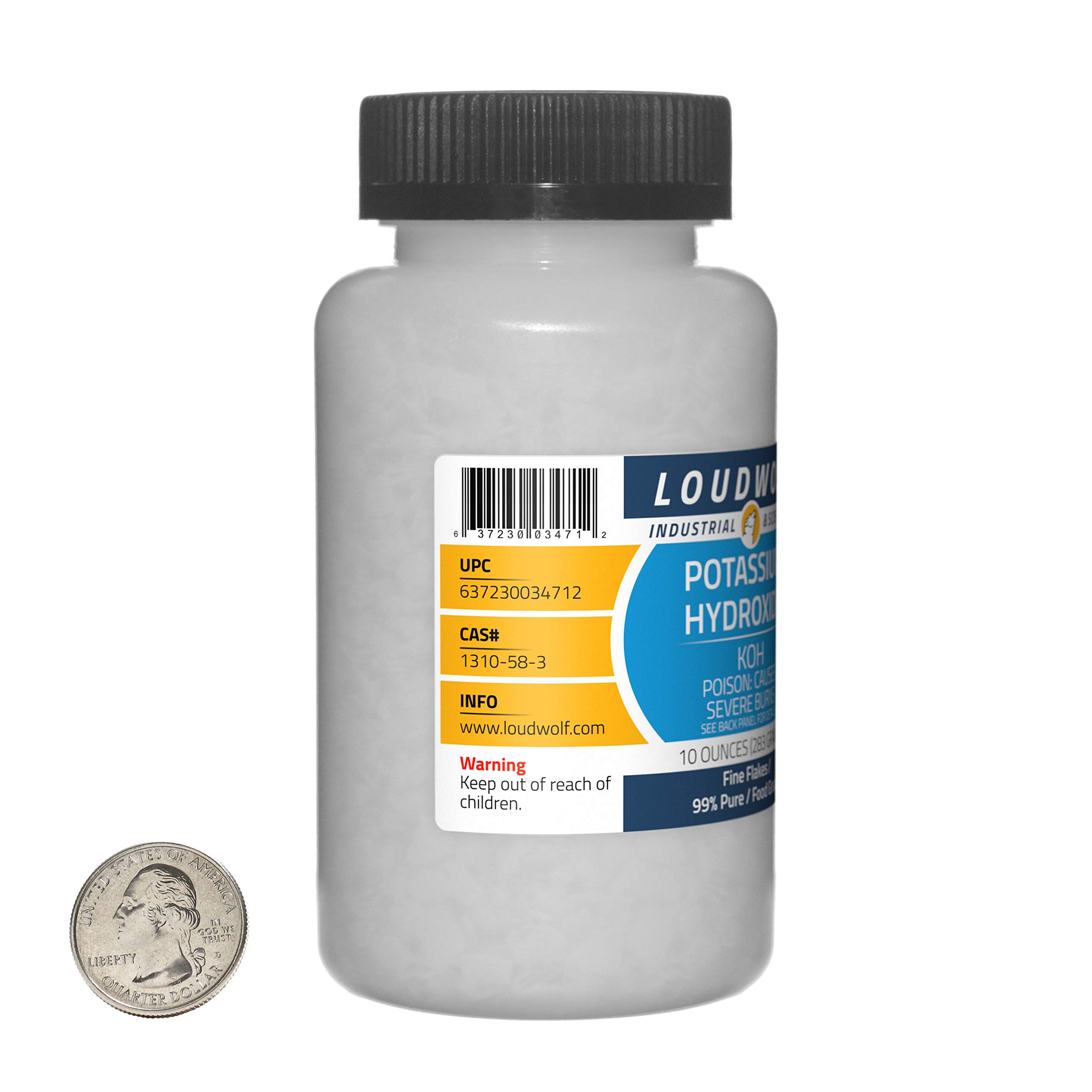 **99% Pure Food Grade Potassium Hydroxide Flakes - 3.8 Pounds (6 Bottles) for Soap Making, Biodiesel & Cleaning**