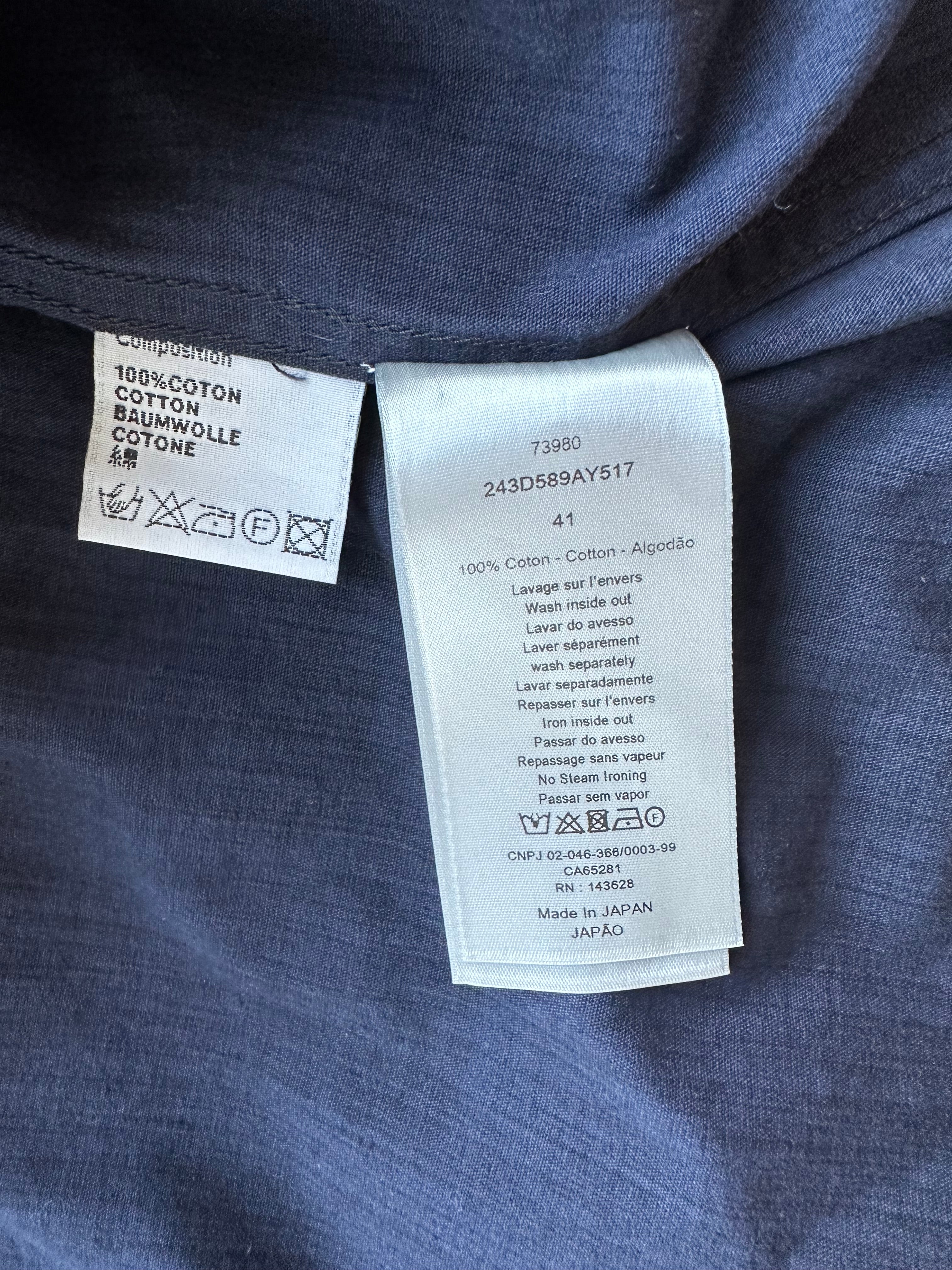 Dior Blue & Black Oblique Denim Button Up Shirt for Men - Stylish Casual & Business Wear - Perfect for Office, Date Night & Weekend Outings