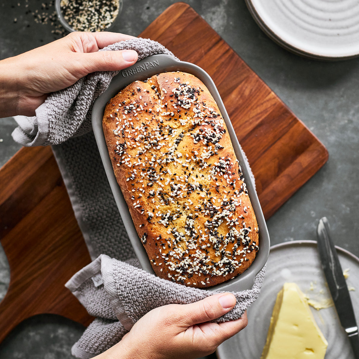 Premiere Nonstick Ceramic Loaf Pan - 1 Pound, Oven Safe Bakeware for Bread, Meatloaf & Cakes - Perfect for Home Baking, Holiday Cooking & Gift Giving
