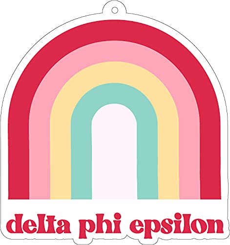 Delta Phi Epsilon Rainbow Car Air Freshener - 2 Pack Floral Sunshine Scent - Long Lasting Fragrance for Vehicles, Home, Office & Dorm Room