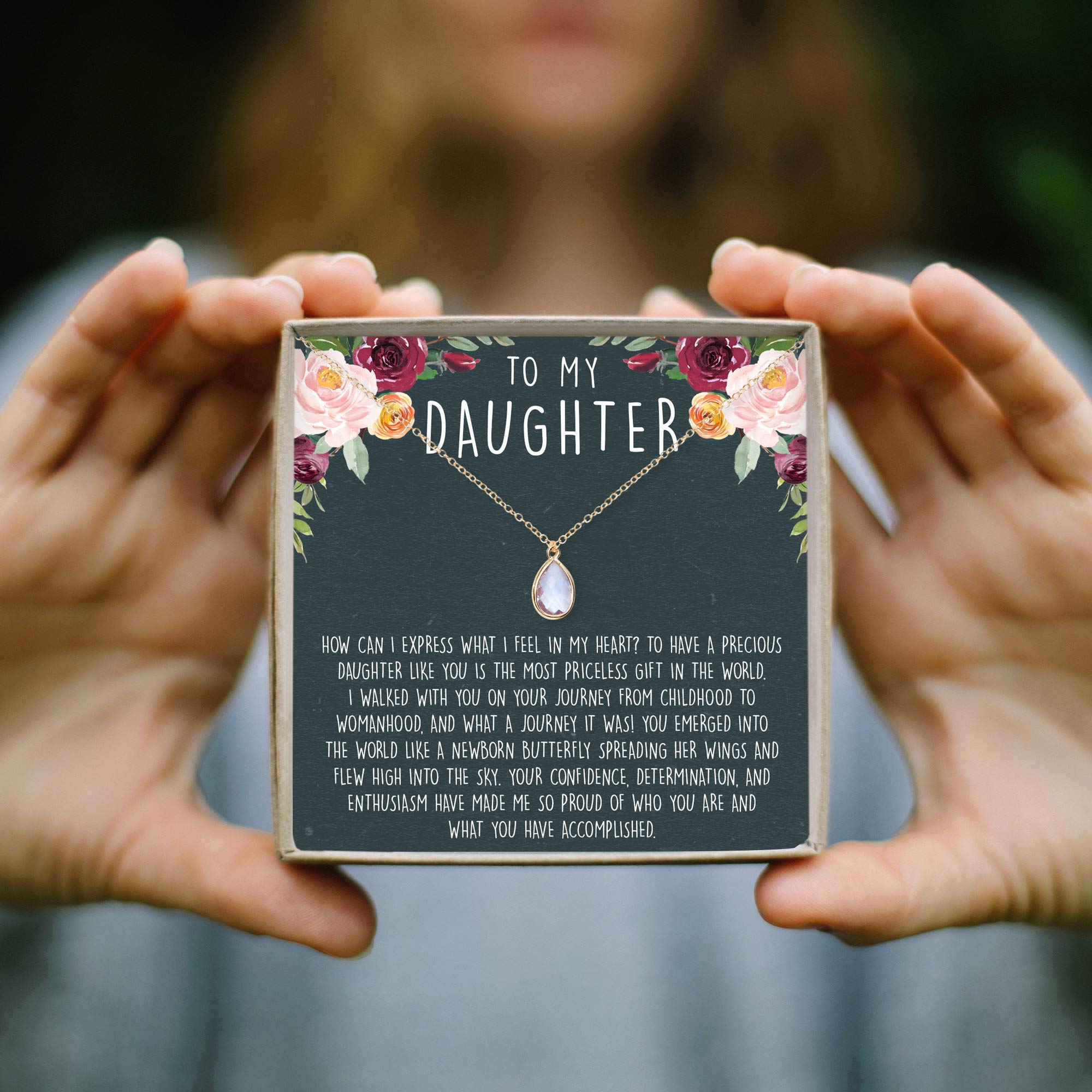 Heartfelt Daughter Necklace Gift Set with Card - Sterling Silver Pendant for Birthdays, Christmas, Mother's Day & Special Occasions | Perfect for Gifting, Family Bonding & Everyday Wear