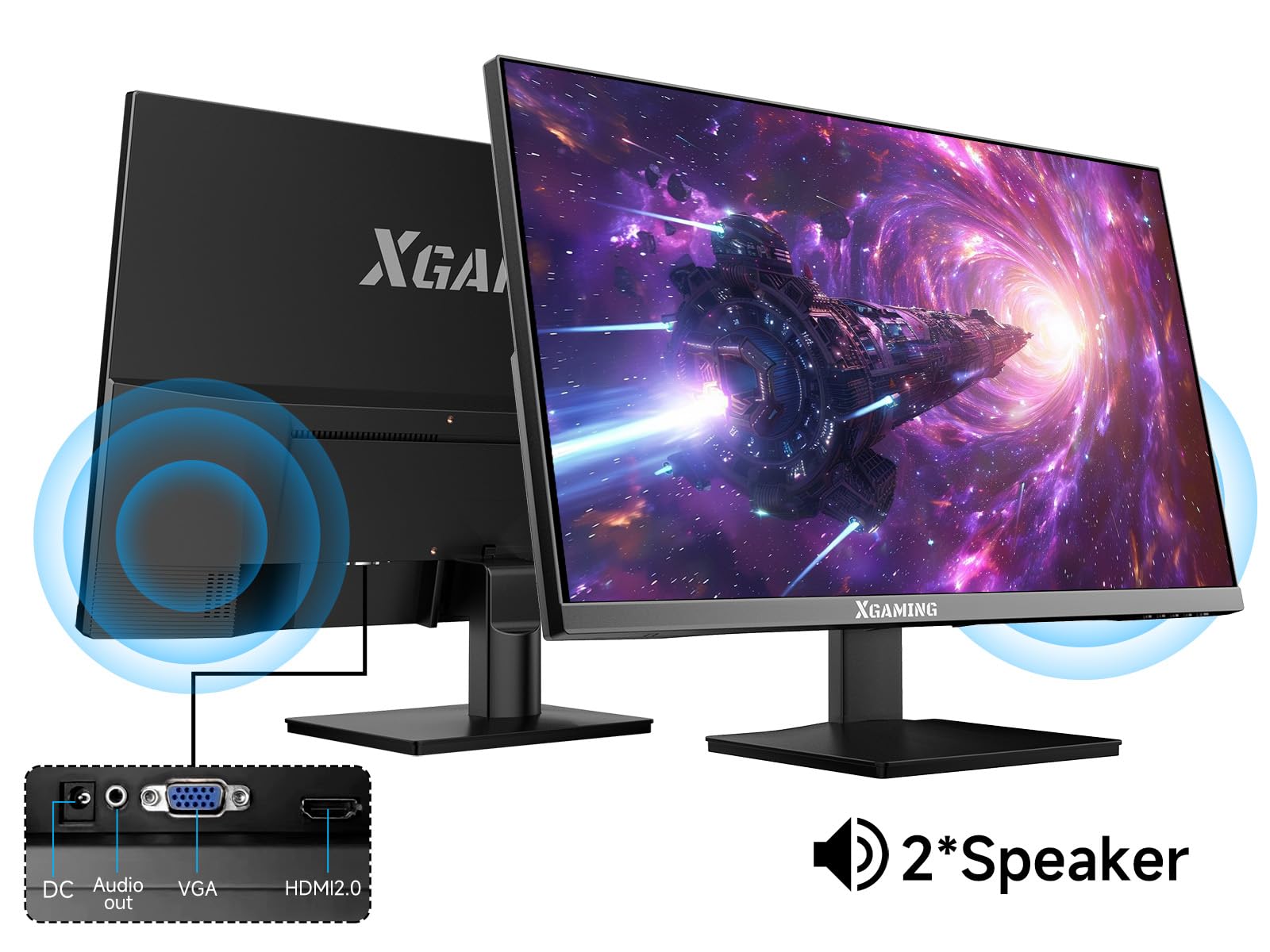 27 Inch FHD 1080P IPS Computer Monitor - 100Hz Refresh Rate, 3ms Response Time, 99% sRGB, Anti-Glare Eye Care, HDR, FreeSync, Built-in Speakers | HDMI/VGA/DisplayPort, VESA Mount | Perfect for Gaming, Office Work & Home Entertainment