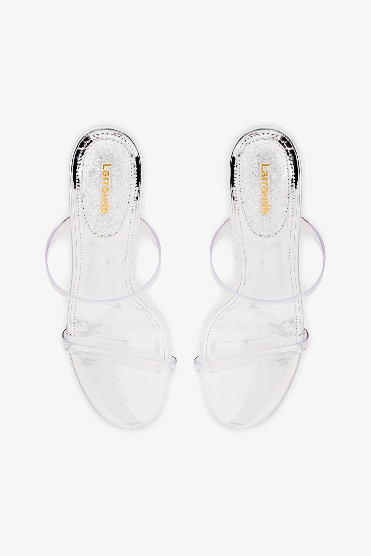 Dew Drop Mule Shoes in Silver Specchio & Vinyl - Comfortable Women's Slip-On Loafers for Casual Wear & Office