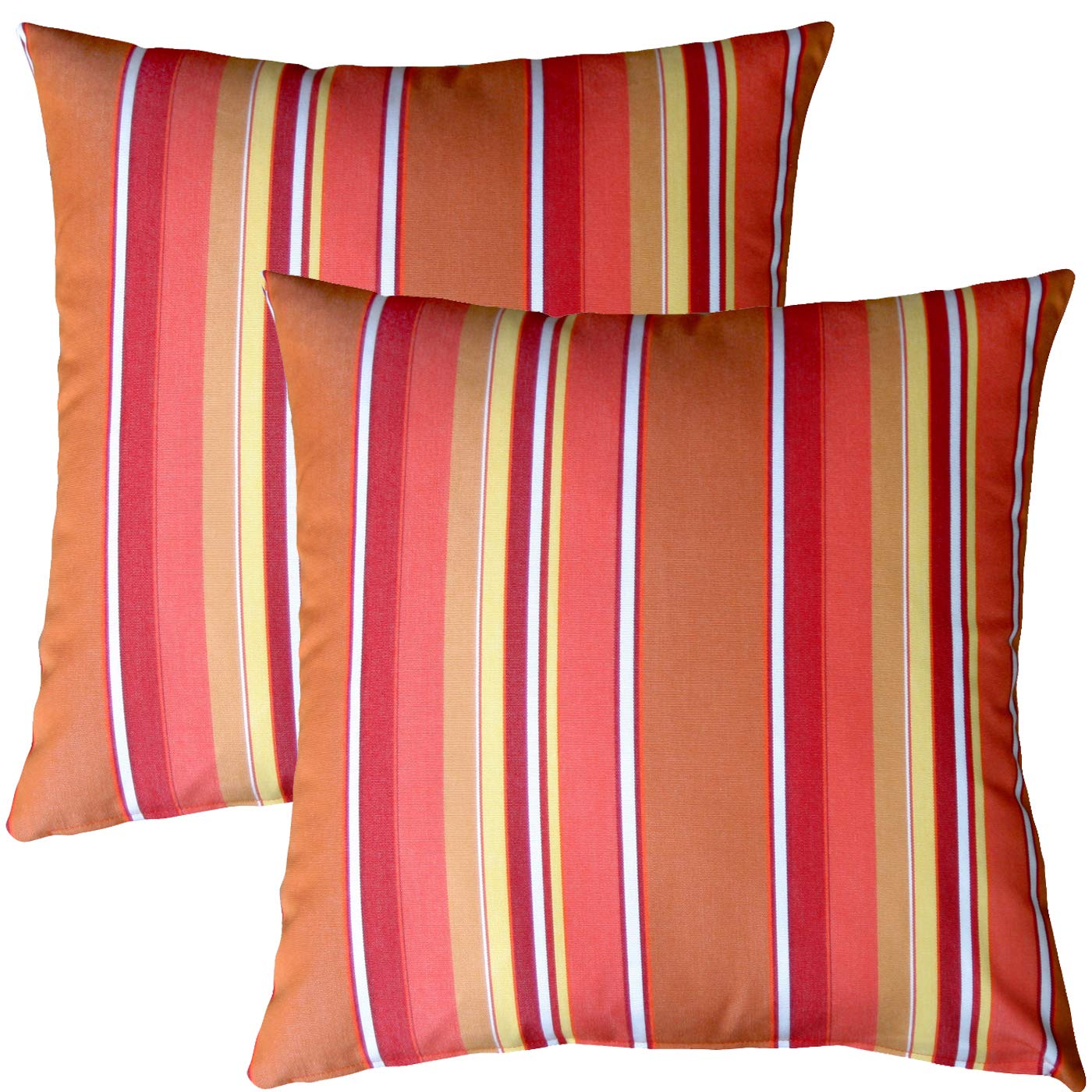Sunbrella Outdoor Pillow Set of 2 - 20x20 Inches Waterproof Decorative Throw Pillows with Inserts, Dolce Mango Color - Perfect for Patio, Poolside, Garden & Outdoor Furniture Decor