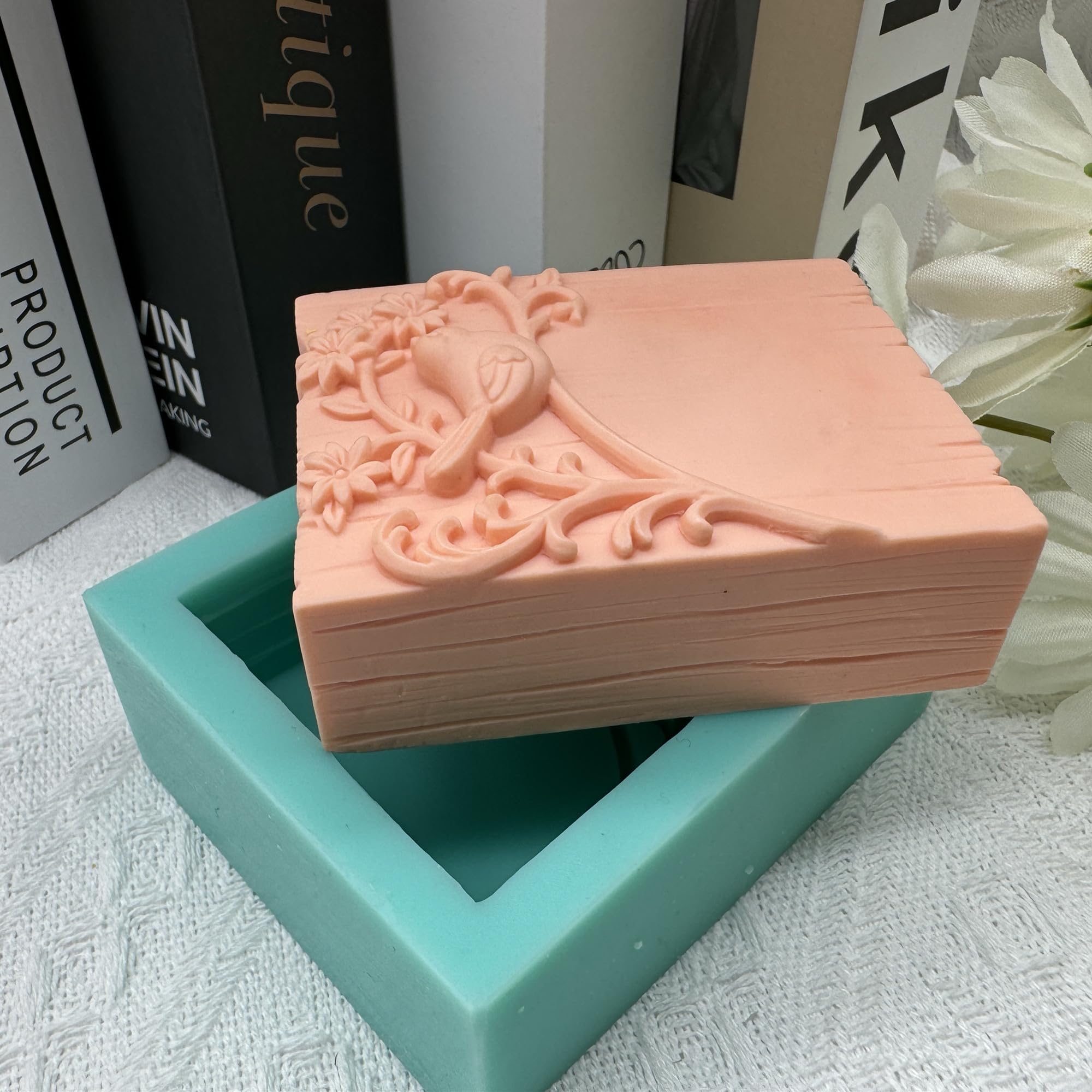 GreatMold 3D Bird Silicone Soap Mold Set - Rectangle Tree Design for DIY Soap Making, Candle Wax Melts & Cake Baking - Perfect for Handmade Crafts, Cold Process Soap & Home Decor Gifts