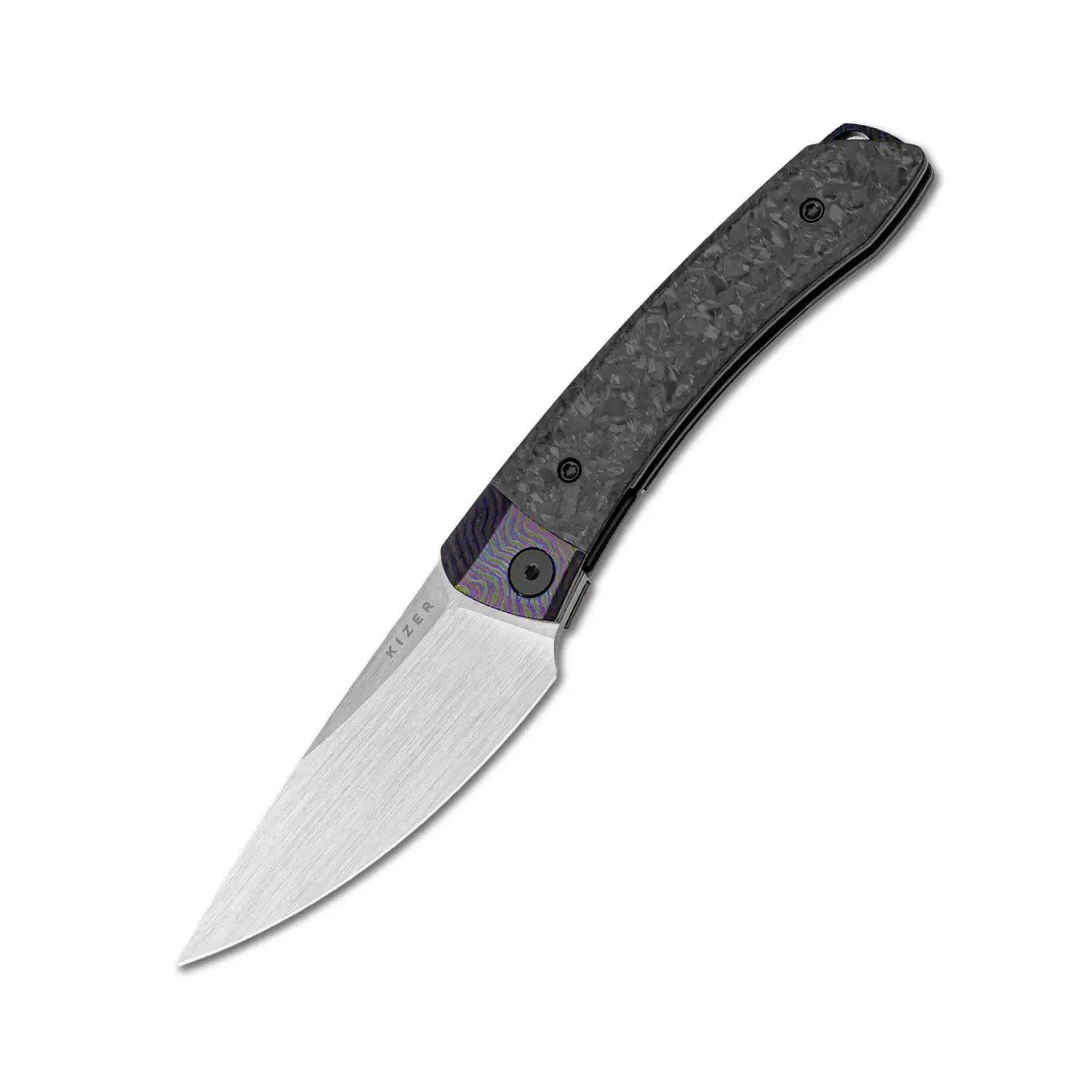 Premium Mini Momo Pocket Knife - M390 Steel Blade with Timascus & Marble Carbon Fiber Handle - Perfect for EDC, Outdoor Adventures & Collectors
