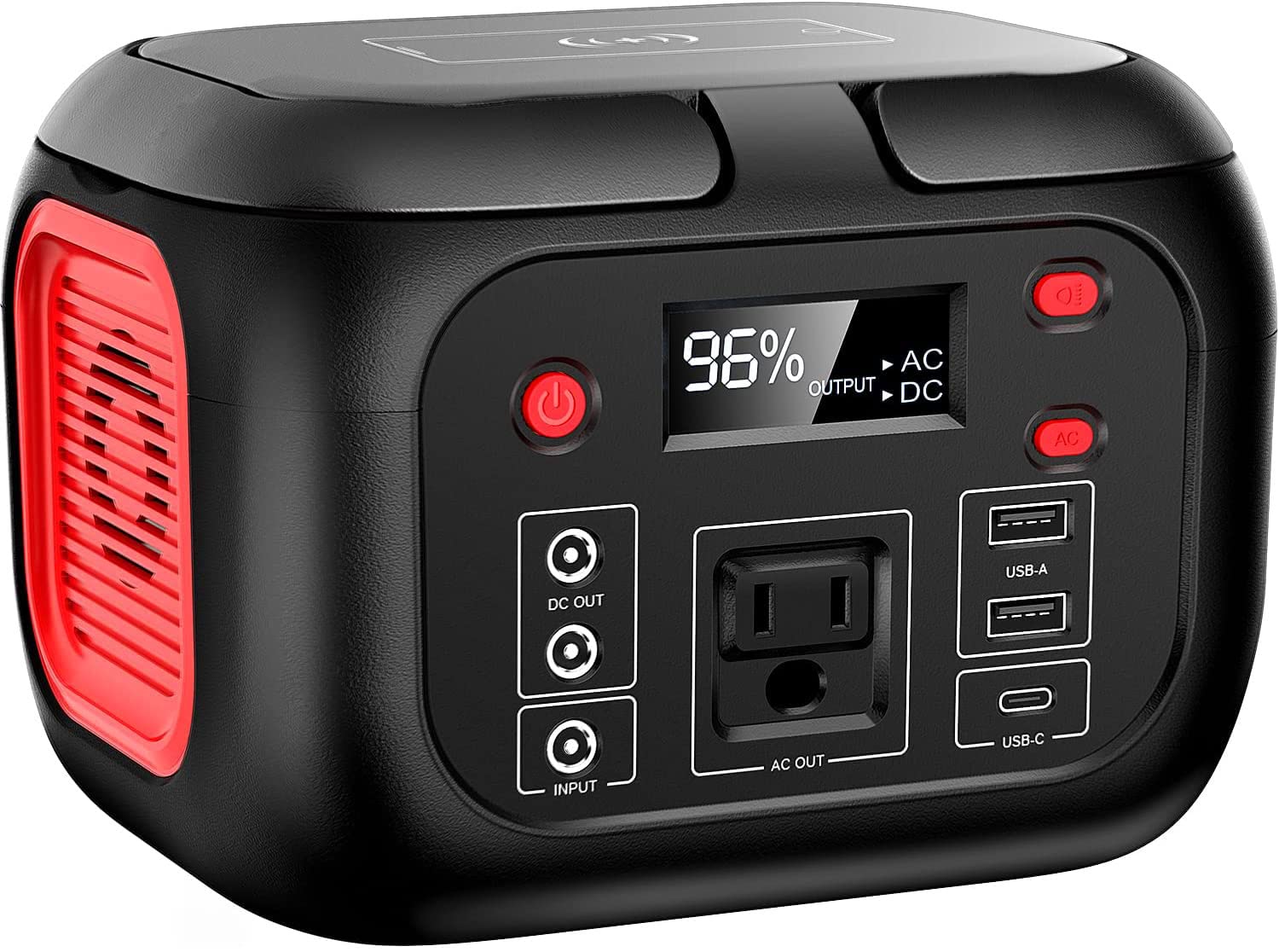 SinKeu 155Wh Portable Power Bank with AC Outlet - 110V/150W (Peak 200W) Power Station, Fast Wireless Charger & 7 Outputs - Backup Lithium Battery for Camping, Travel, Home Emergency & Outdoor Adventures