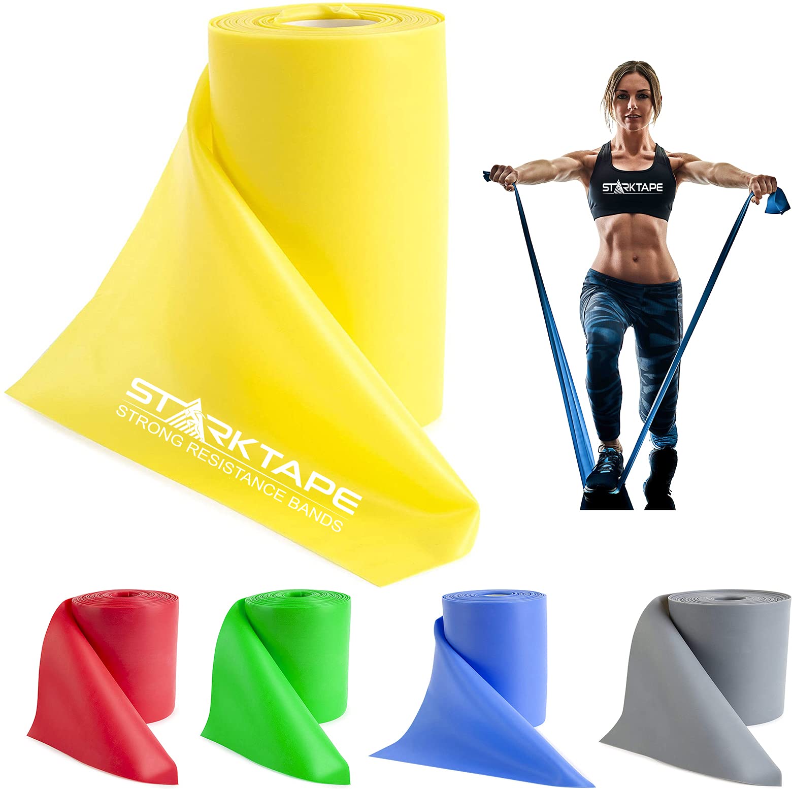 Premium Latex-Free Resistance Bands Set - 8, 16, 25, 50 Yards Bulk Rolls for Physical Therapy, Home Workouts, Yoga, Pilates & Gym Training | Ideal for Strength Training, Rehabilitation & Fitness Enthusiasts