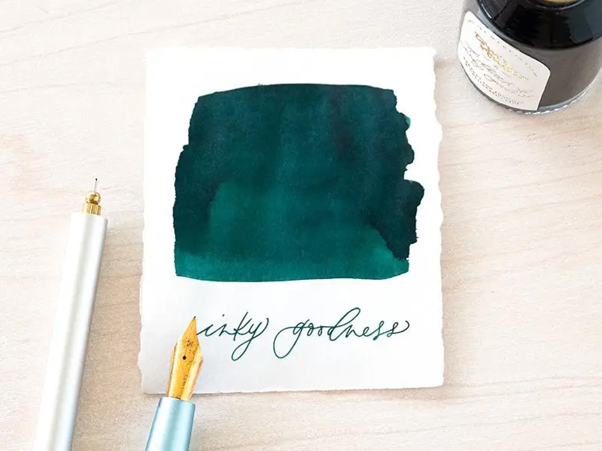 Tom's Studio Premium Fountain Pen Ink - 07 Mallard Green, Smooth Writing Ink for Calligraphy, Journaling & Letter Writing - Ideal for Fountain Pens, Dip Pens & Artistic Use