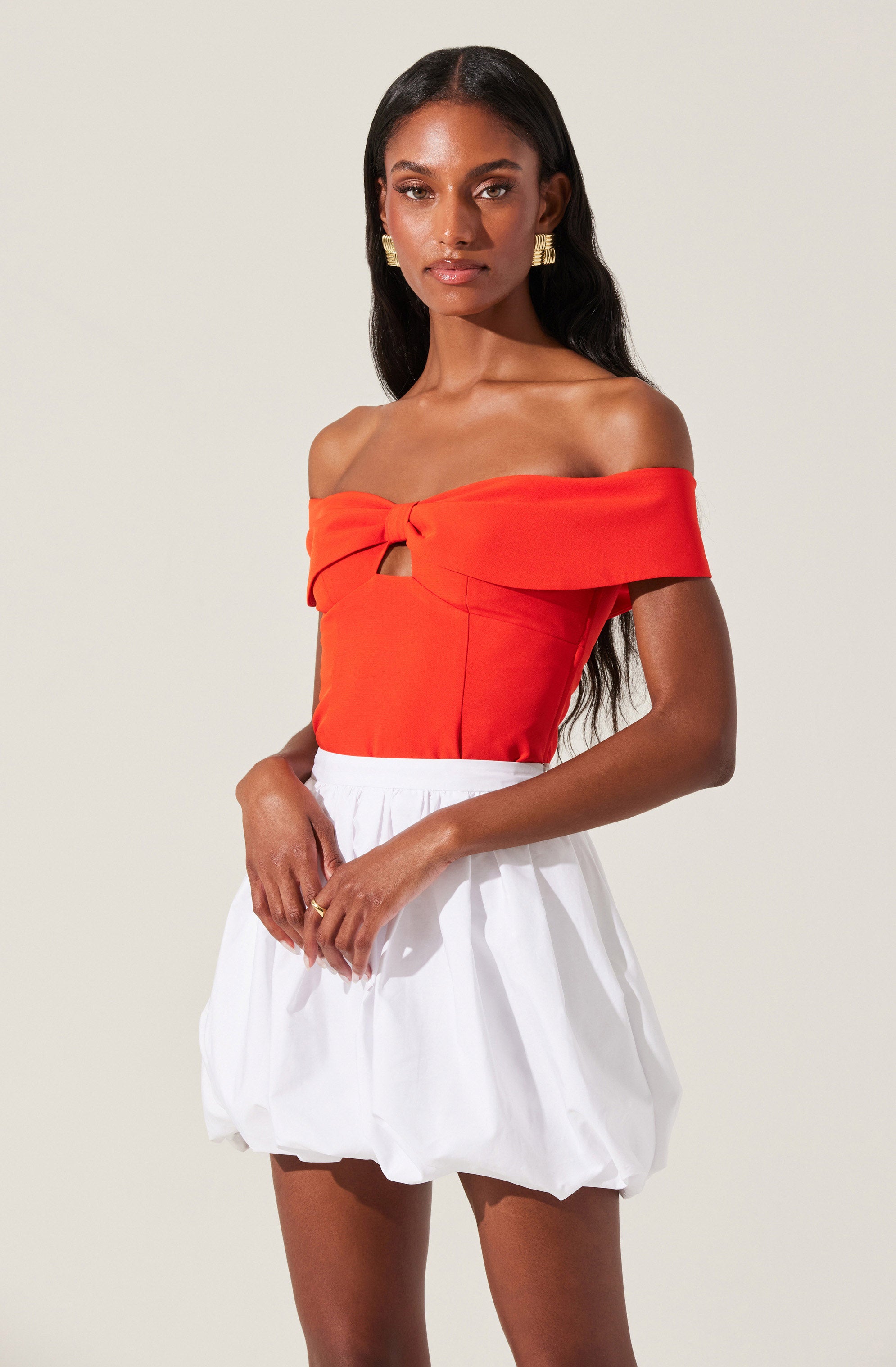 Telayna Women's Off Shoulder Bow Blouse - Elegant Ruffled Summer Tops for Casual Outings & Beach Vacations
