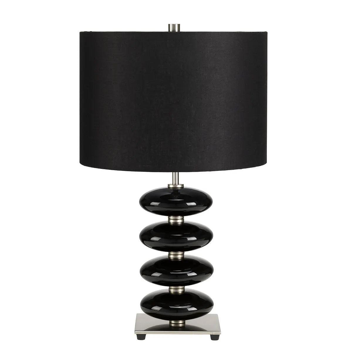 Elstead Onyx Black Ceramic Table Lamp - Modern Home Decor for Living Room, Bedroom, or Office Lighting