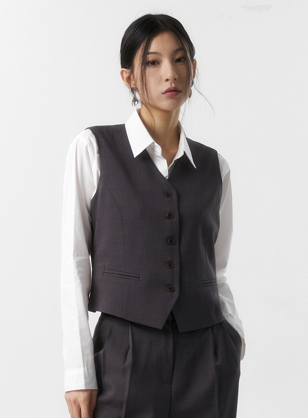 IS315 Men's Formal Button Vest - Slim Fit Business Waistcoat for Weddings & Office Wear