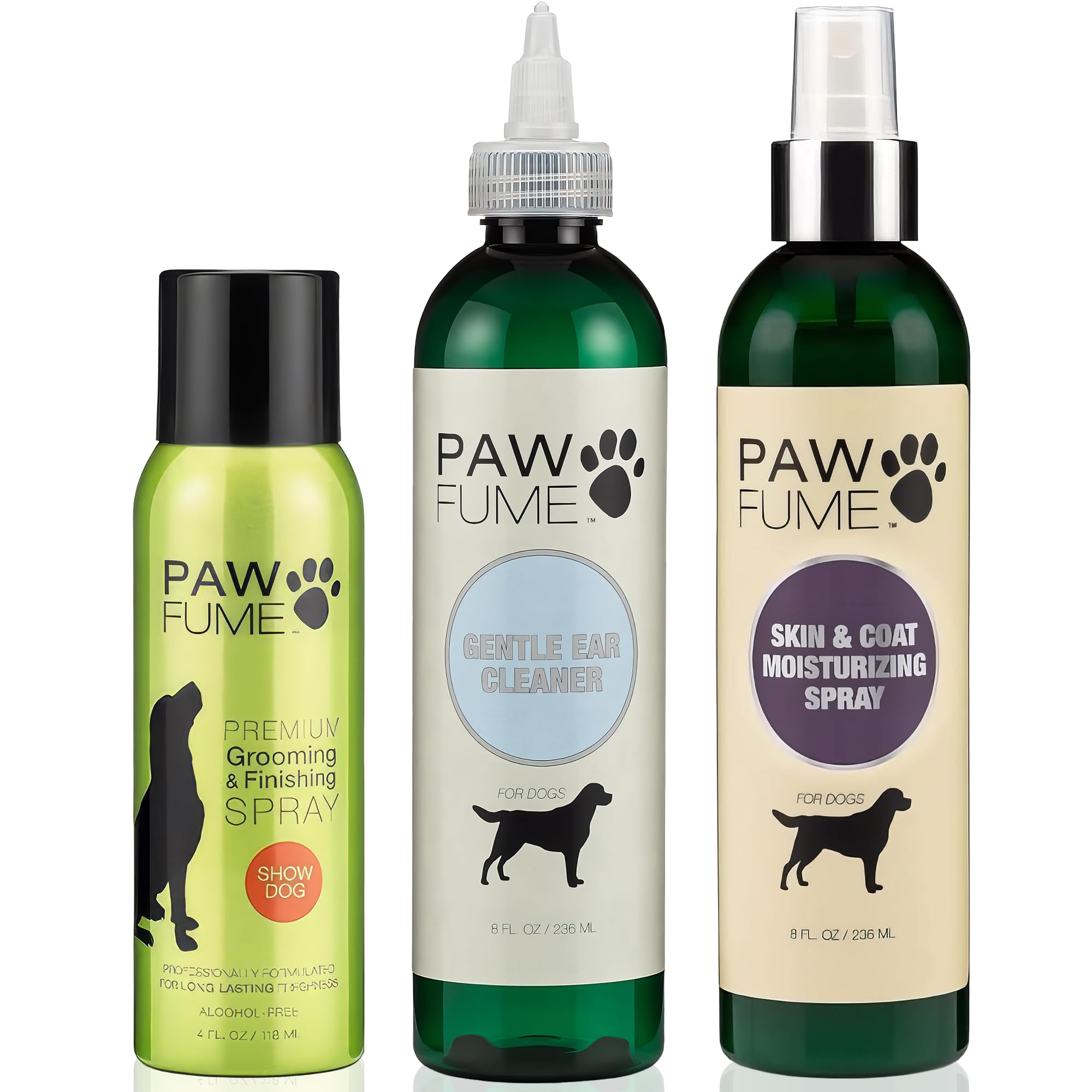 PAWFUME Dog Grooming Spray for Show Dogs - Ear Cleaner & Moisturizing Lotion | Pet Care Essentials for Odor Control & Coat Shine | Perfect for Dog Shows, Grooming & Daily Care