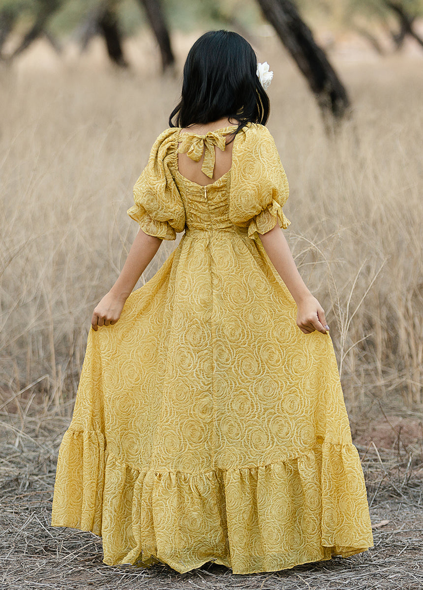 Shwaney Women's Floral Print Impact Dress in Citron Yellow - Perfect for Summer Parties, Weddings & Casual Outings