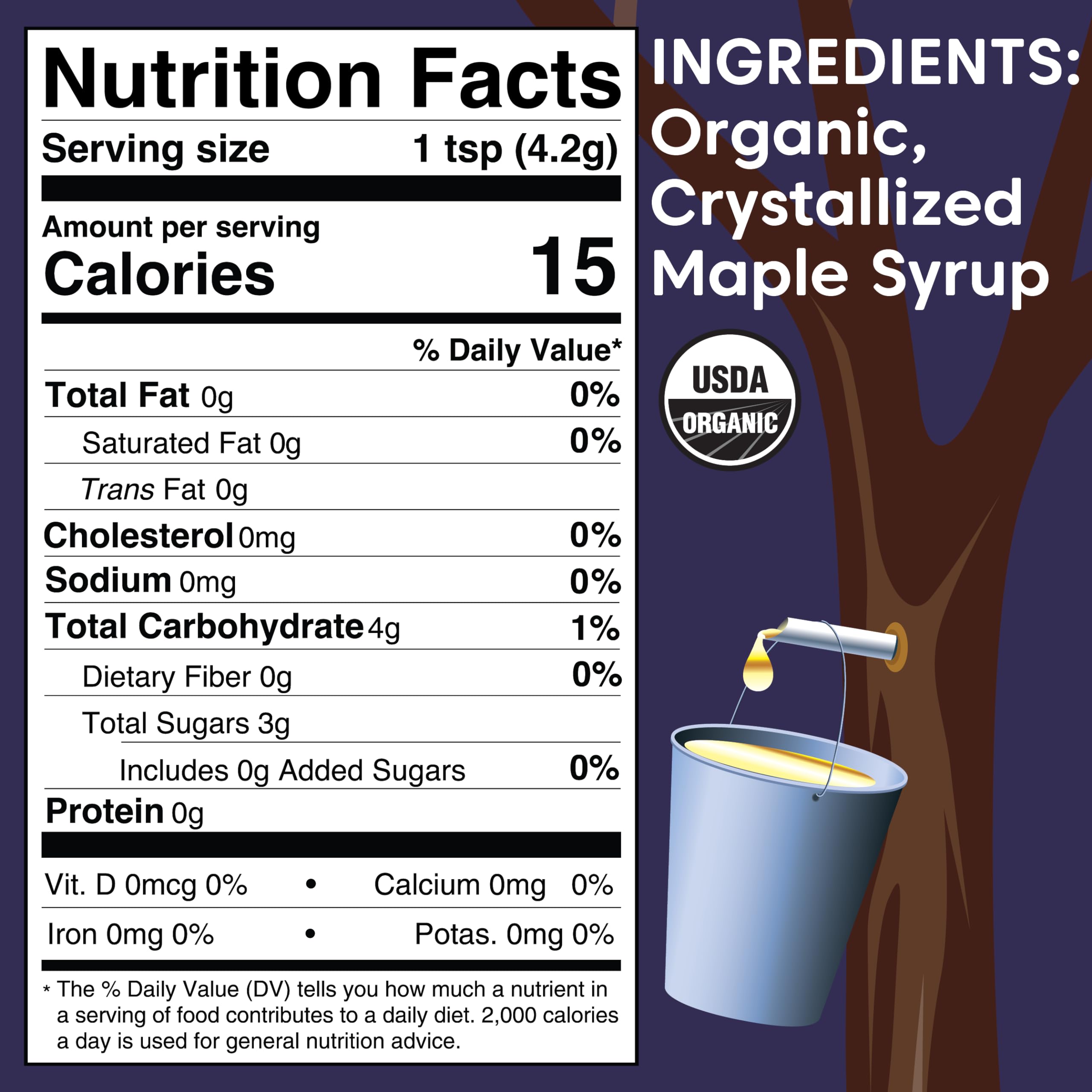 Organic Maple Sugar Crystals 40lb - Wilderness Poets for Baking & Cooking
