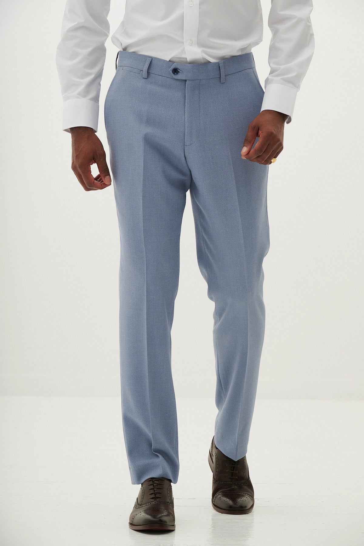 HM5 Sky Blue Three Piece Suit for Men - Formal Business Attire & Wedding Outfit - Premium Slim Fit Suit Set for Office, Interviews & Special Occasions