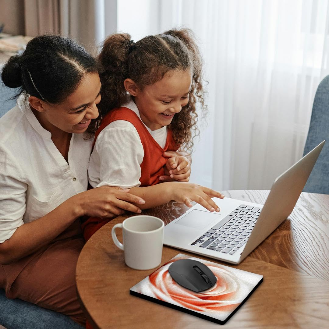 3drose Peach Rose Drawing Effect Mouse Pad - Non-Slip Desk Mat for Office, Gaming & Computer Workstations