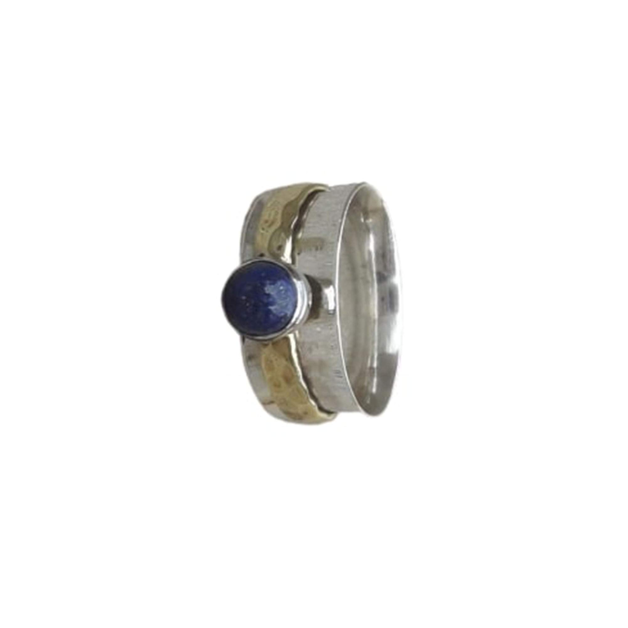 Handmade Lapis Lazuli Spinner Ring - 925 Sterling Silver Meditation & Anxiety Relief Ring for Stress - Boho Fidget Jewelry for Women - Perfect for Yoga, Meditation & Everyday Wear