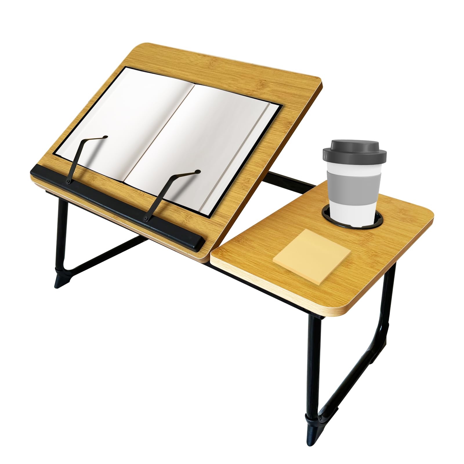 Adjustable Lap Desk with Book Holder - Portable Bed Table Tray for Reading, Studying & Laptop Use - Hands-Free Multi-Angle Stand for Books, Textbooks & Notebooks - Perfect for Bed, Sofa & Home Office Use
