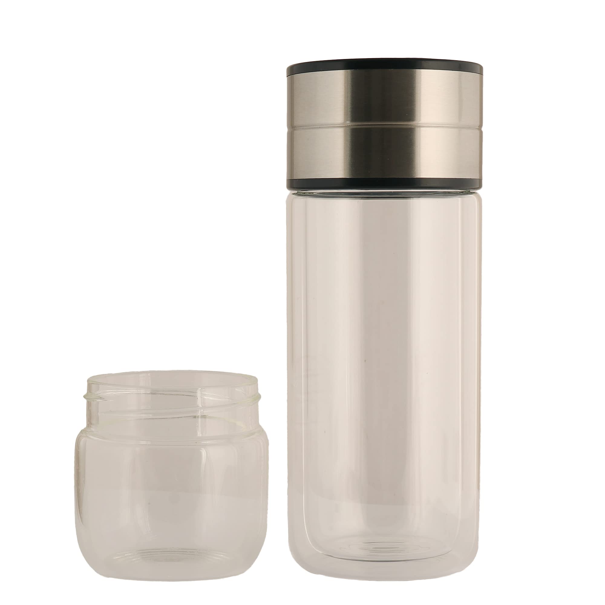 GEMHUB Crystal Water Bottle Set with Genuine Black Jade Gemstones | Gem Infused Water for Hydration & Wellness | Perfect for Home, Office, and Travel