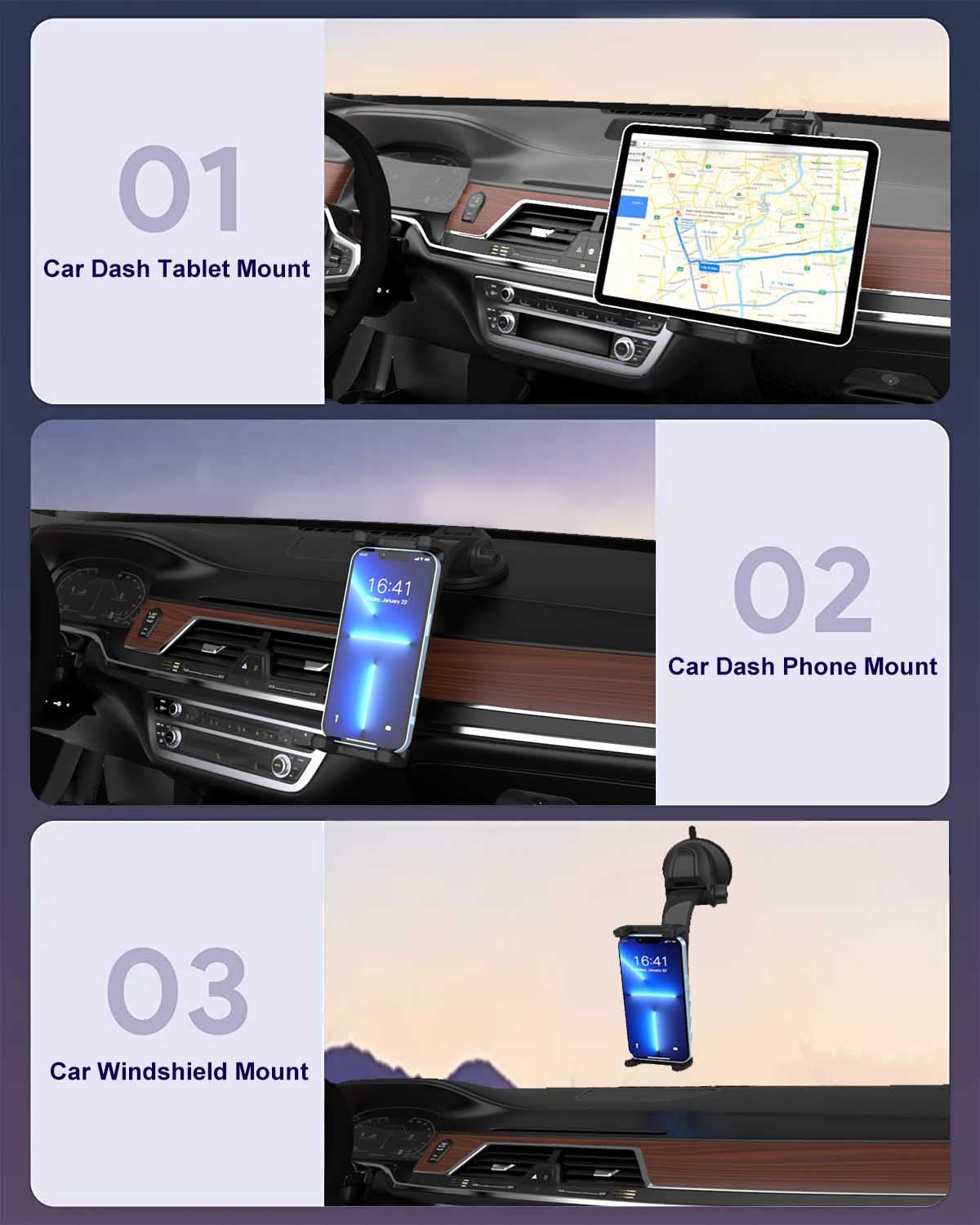 Universal Car Dashboard Tablet Mount Holder for 4-13