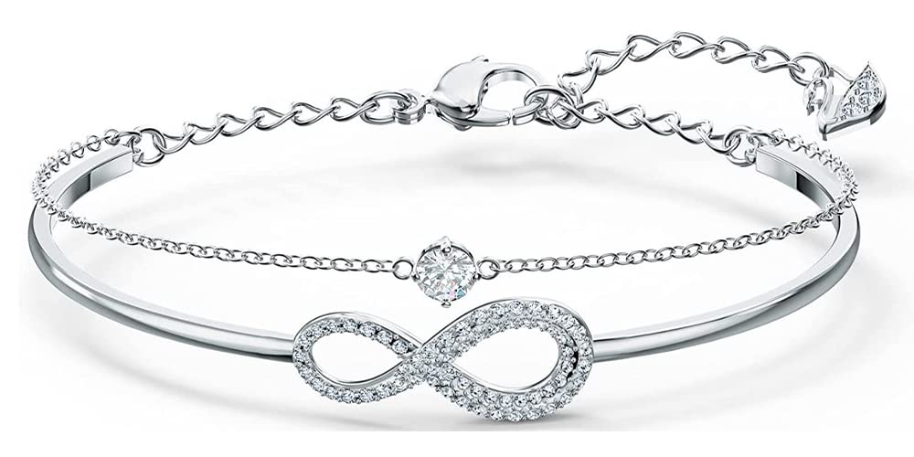 Infinity Crystal Jewelry Collection - Rhodium & Rose Gold Plated Necklace, Earrings & Bracelet Set for Women | Perfect for Weddings, Anniversaries & Special Occasions