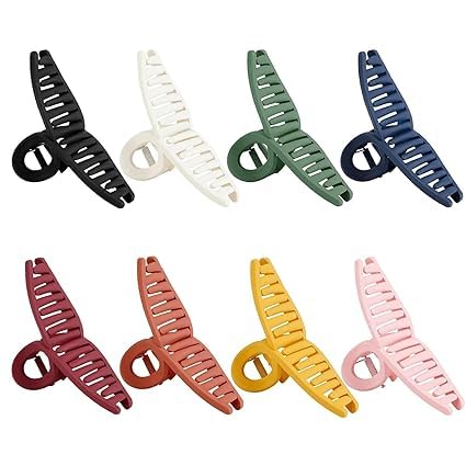 Matte Hair Claw Clips for Women & Girls - 4PCS Non-Slip Barrettes with Tight Grip (3+1 Free) - Perfect for Ponytails, Buns & Everyday Hairstyles