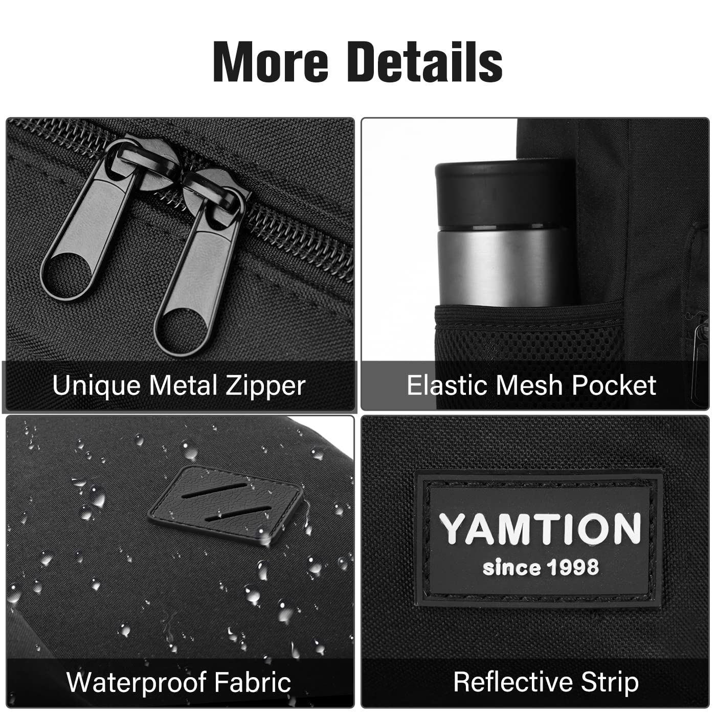 Stylish Black Backpack for Women & Men - 15.6 Inch Laptop Bookbag with USB Charger Port | Water-Resistant School Backpack for College, High School Students | Perfect for Travel, Work & Daily Commute