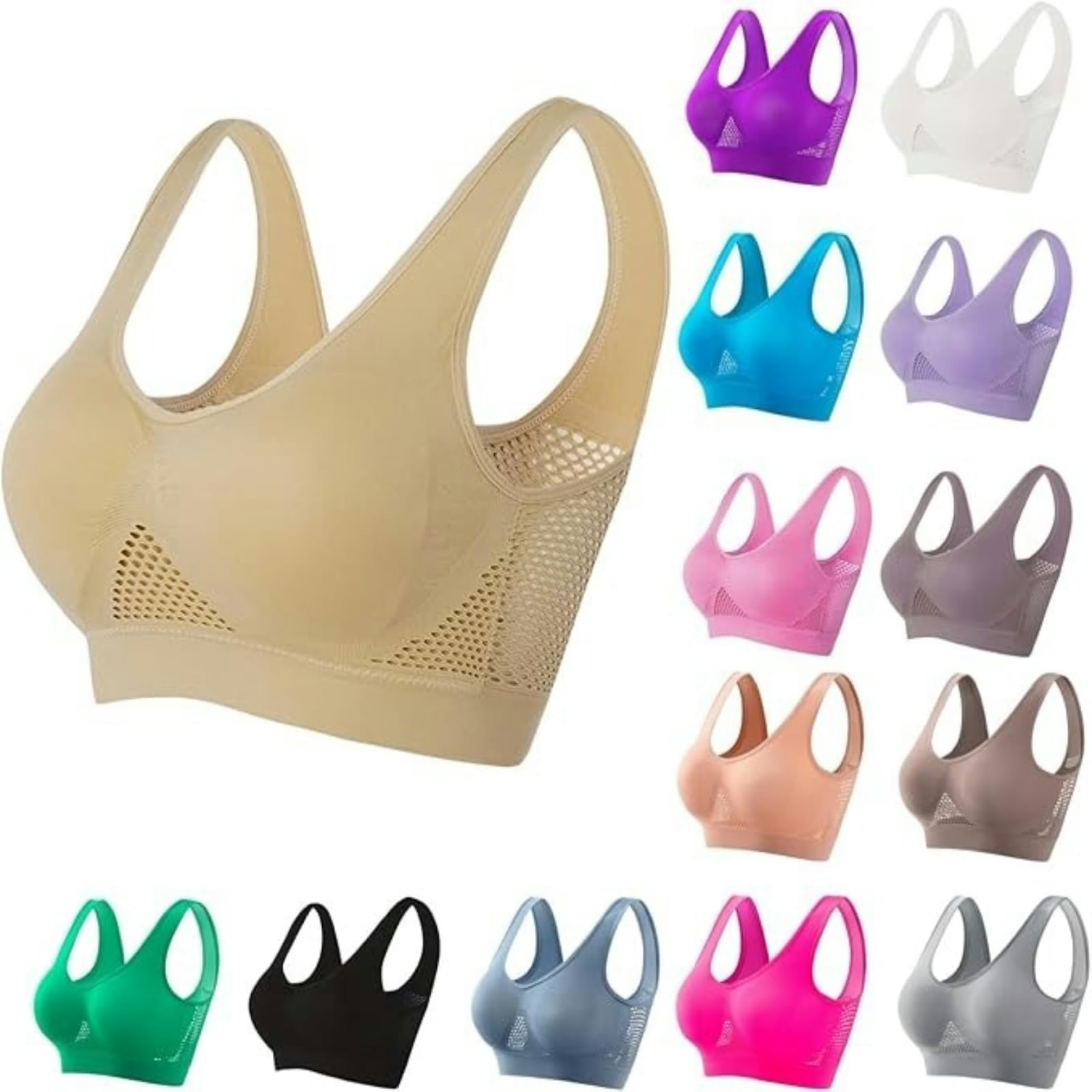 Wirefree Sports Bras for Women - High Impact Support for Large Bust - Gym & Running
