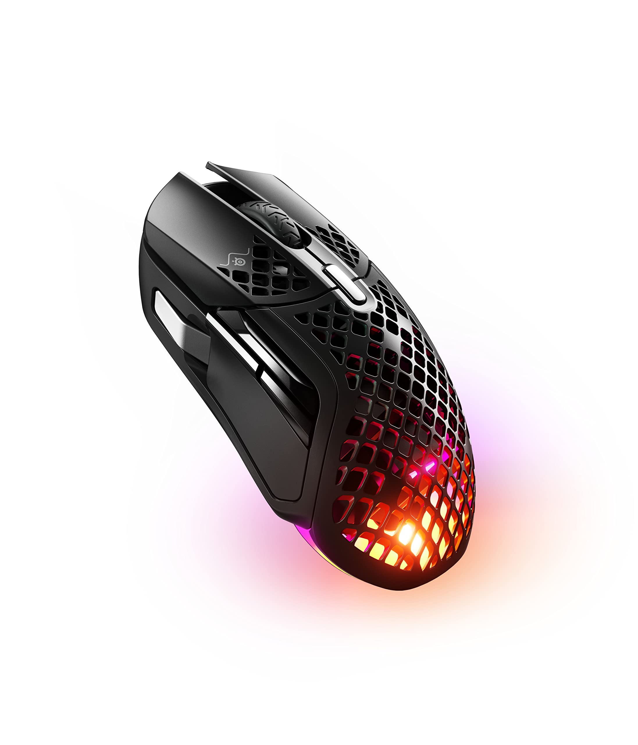 SteelSeries Aerox 5 Wireless RGB Gaming Mouse - Ultra-Lightweight Honeycomb Design with Water-Resistant Coating - 9 Programmable Buttons - Bluetooth & 2.4GHz Wireless - 18,000 DPI TrueMove Air Optical Sensor - Perfect for FPS, MOBA, and Esports Gaming