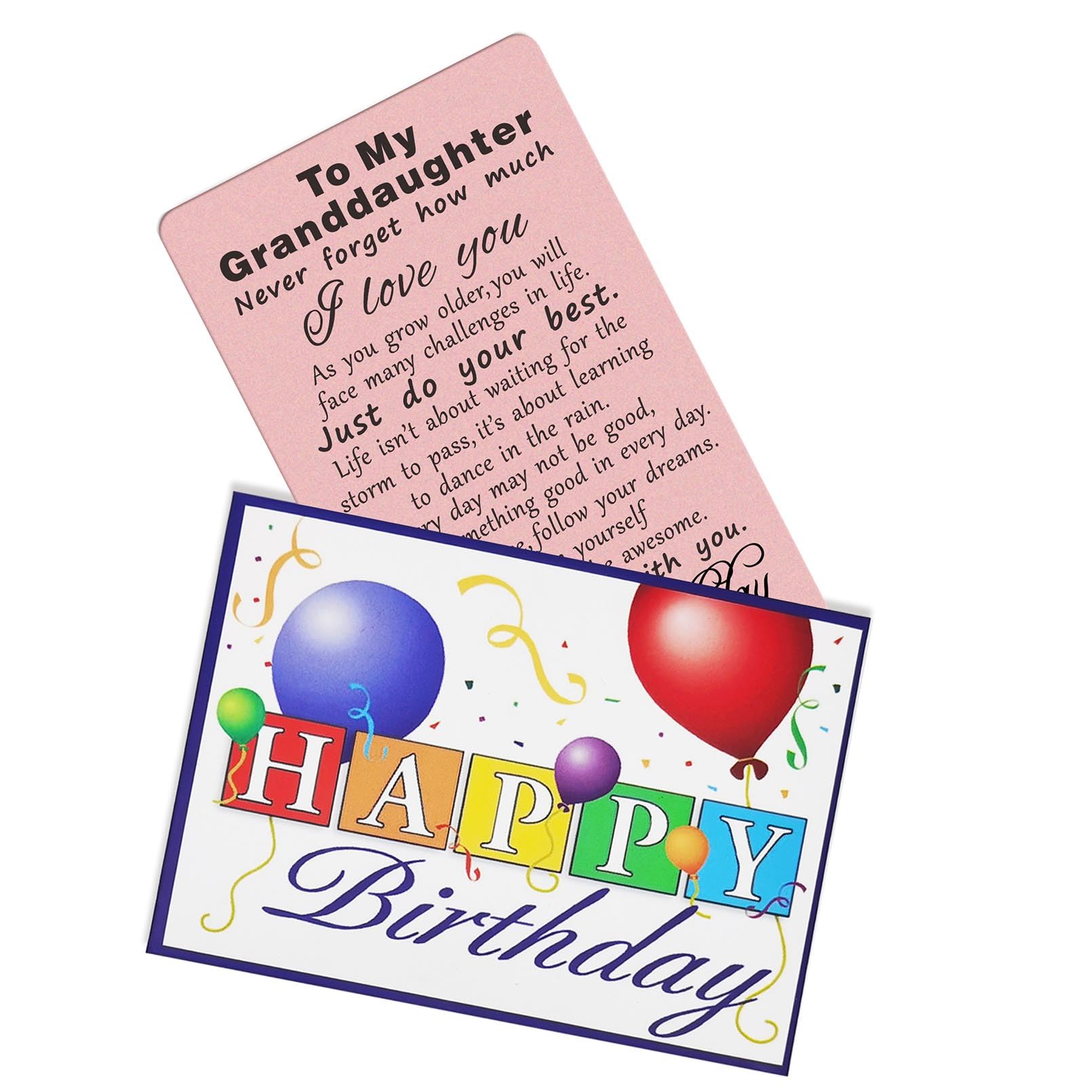 TANWIH Granddaughter Birthday Cards - Inspirational Birthday Greeting Cards for Granddaughter - Perfect Gift for Granddaughters Birthday, Anniversary & Special Occasions - Use for Birthday Wishes, Graduation Gifts & Family Celebrations