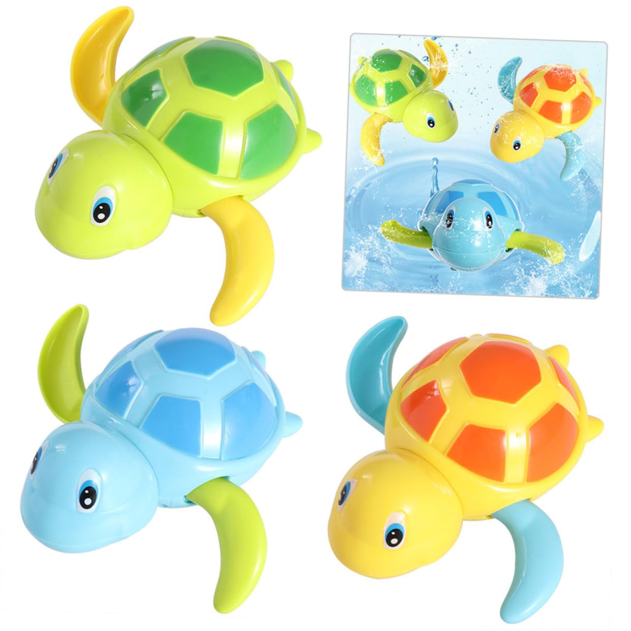 9 Pcs Wind-Up Animal Bath Toys - Cute Rubber Duck & Sea Creatures for Bubble Bath, Pool & Baby Shower Gifts - Fun Bathtime Play Set for Toddlers & Kids