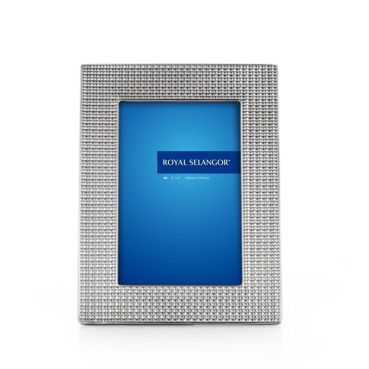Royal Selangor Handcrafted Pewter Photo Frame - Elegant Mesh Design for 4R Pictures, Perfect Gift for Weddings, Anniversaries & Home Decor