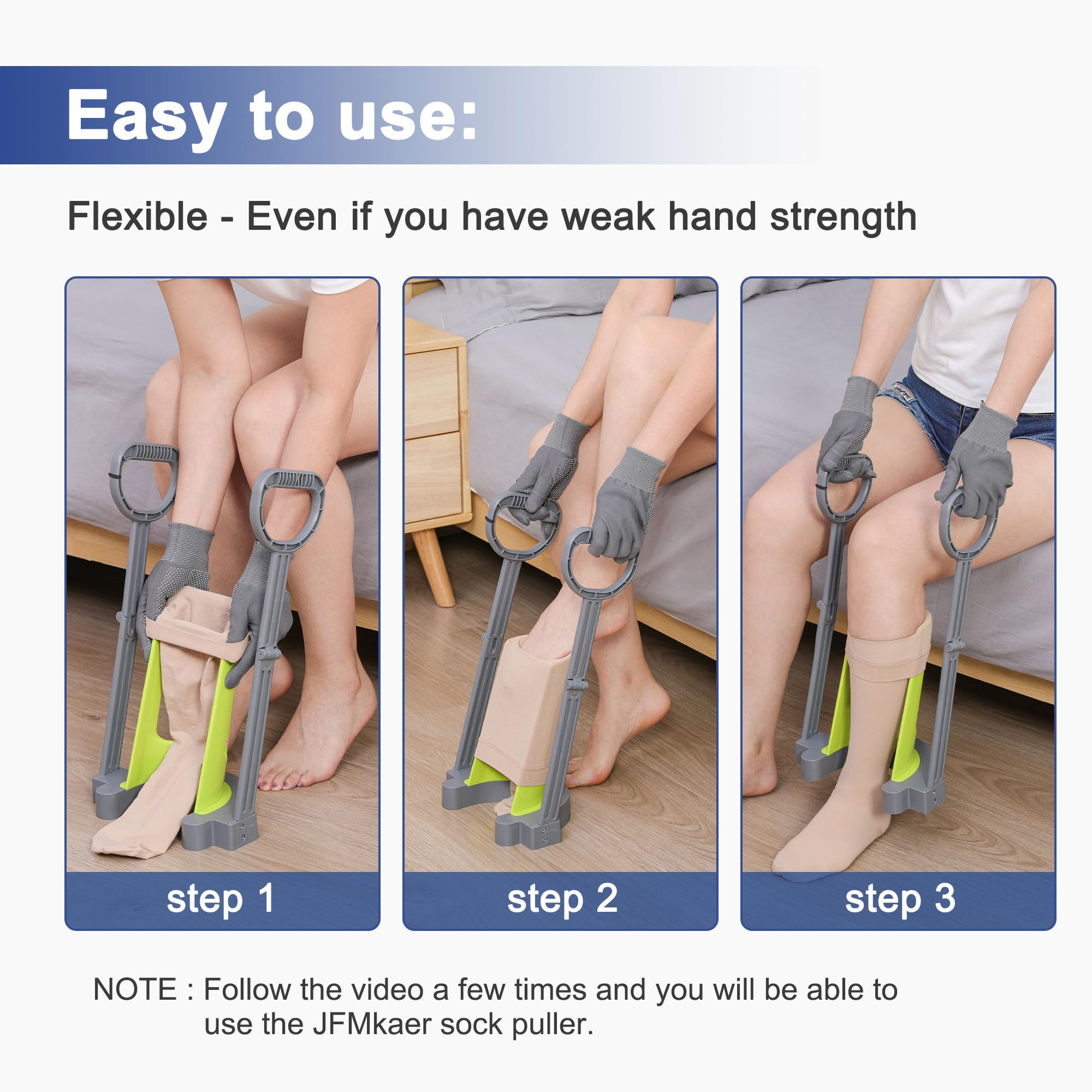 2023 Compression Sock Aid Device - Easy Helper Tool for Putting on Medical & Athletic Compression Stockings (Fits Leg Circumferences Up to 16