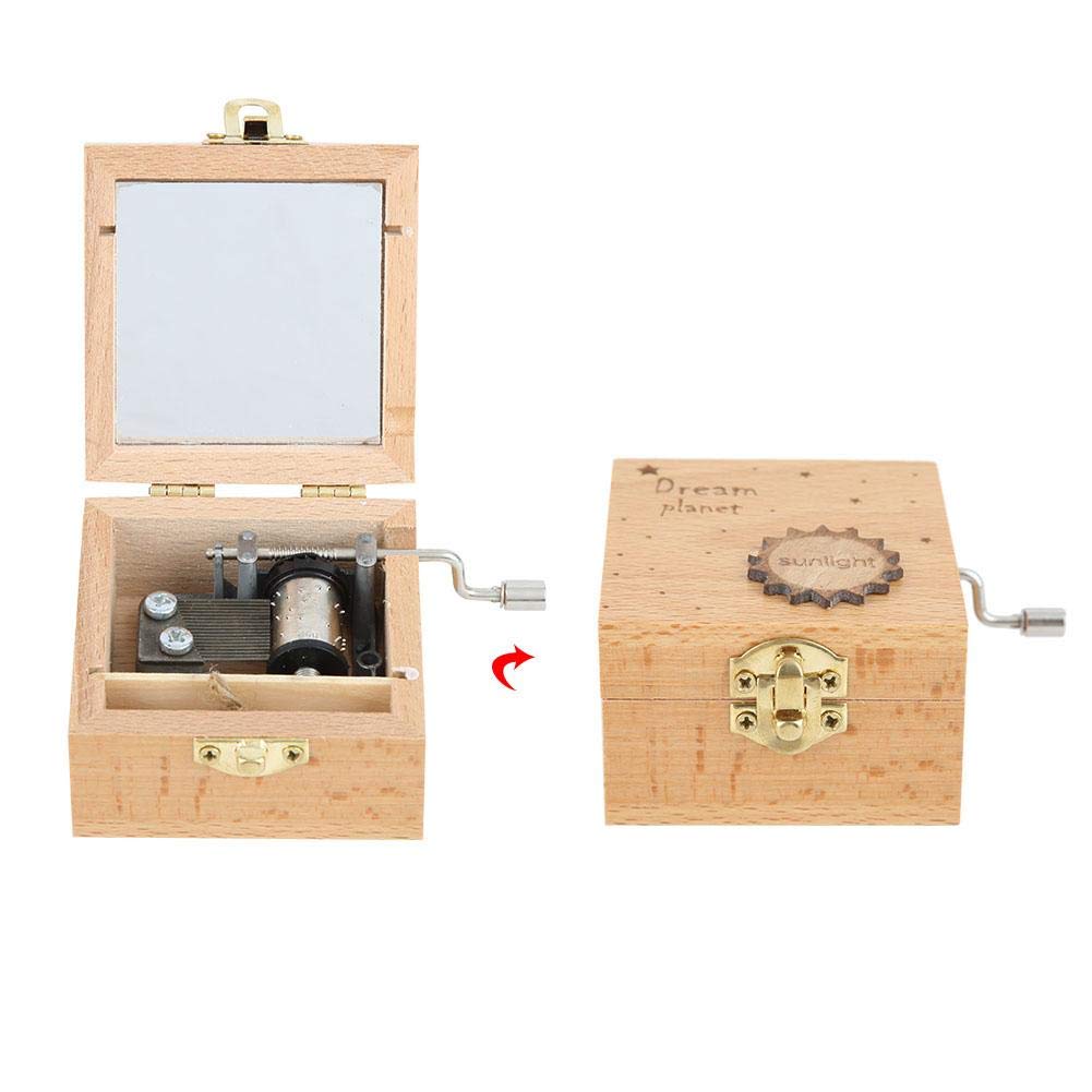 Hand-Cranking Wooden Music Box - Exquisite Mechanical Crank Music Box for Home & Office Decor - Perfect for Gifts, Relaxation, and Creating a Cozy Atmosphere