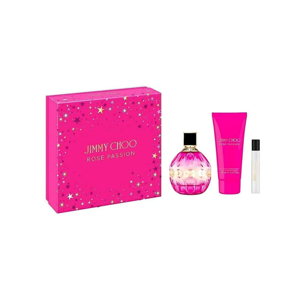 Jimmy Choo Rose Passion 3-Piece Eau De Parfum Set - 100ml Floral Fragrance for Women | Perfect for Date Nights, Special Occasions & Everyday Luxury