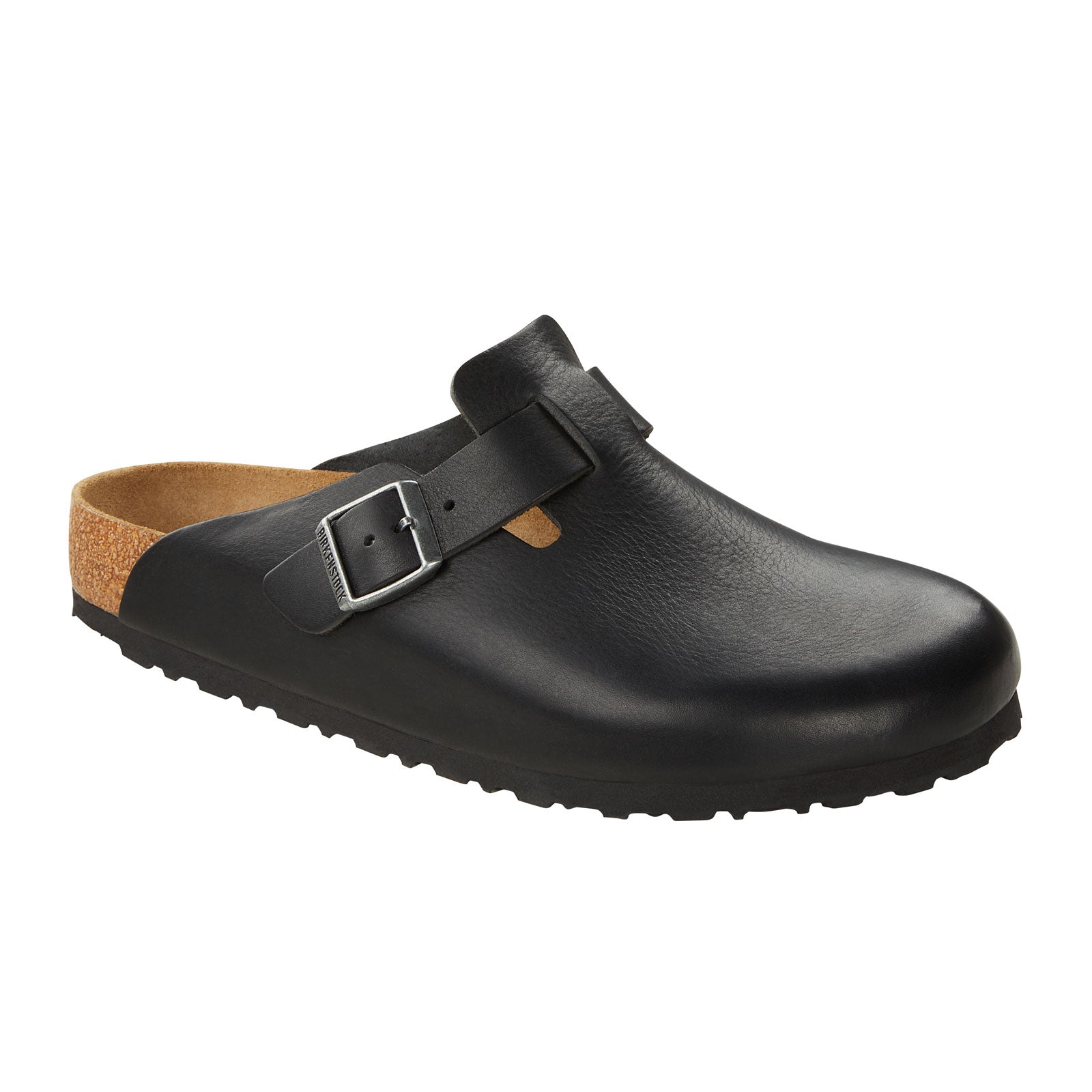 Birkenstock Boston Grip Clog for Men - Vintage Wood Black Leather Comfortable Slip-On Shoes | Perfect for Home, Office & Casual Outings