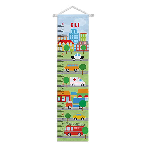 Personalized Kids Growth Chart - Custom Name & Height Tracker for Boys & Girls - Wooden Rod Included - 12x50 Inch Polyester Wall Decor - Nursery, Bedroom, Playroom Decoration - Perfect Birthday Gift for Toddlers