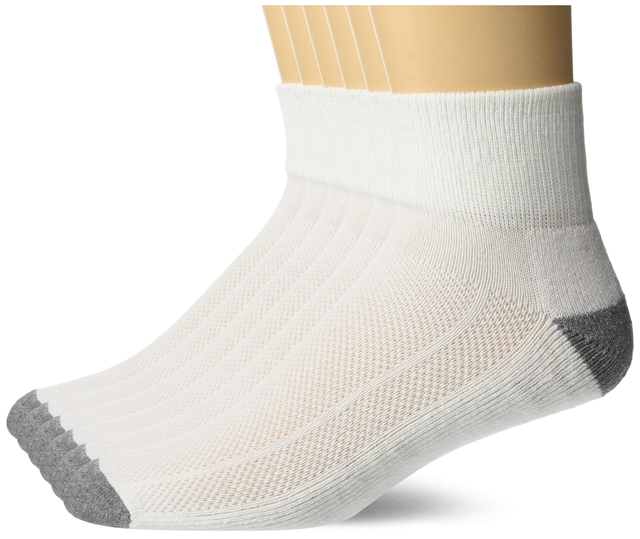Fruit of the Loom Men's Breathable Cotton Crew Socks - 6 Pair Pack for Everyday Comfort & Workout | Soft Half Cushion Athletic Socks for Running, Hiking & Casual Wear