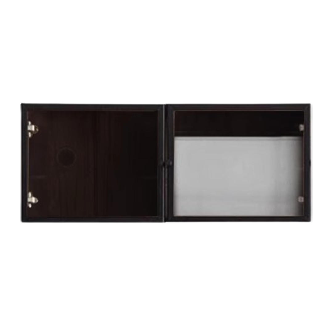 39.4x12.6x13.8inch/ 100x32x35сm/ Walnut color/ bookcase top cabinet black frame