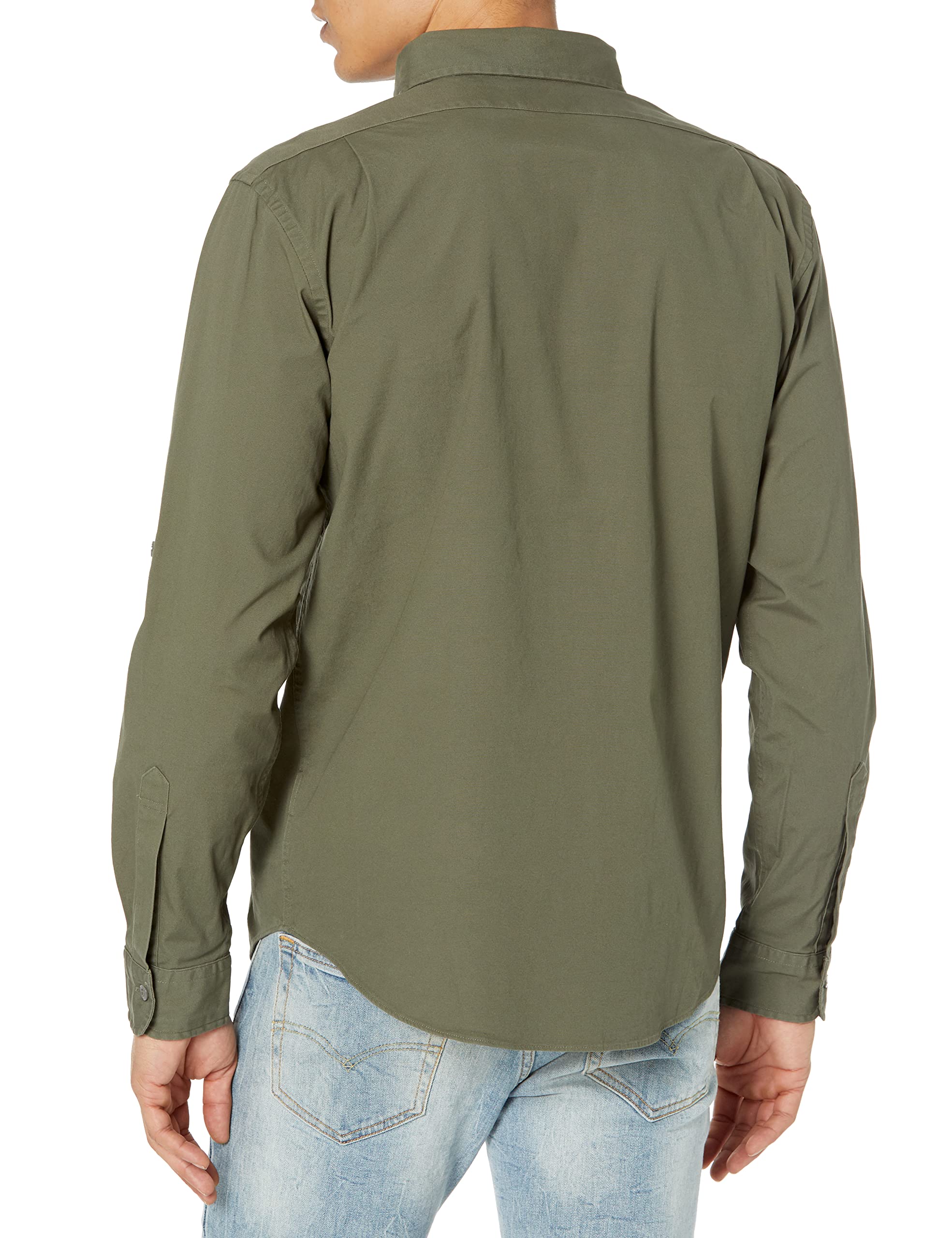 Brooks Brothers Men's Cotton Stretch Canvas Long Sleeve Button Down Safari Shirt | Comfortable Casual & Outdoor Wear for Hiking, Travel & Adventure