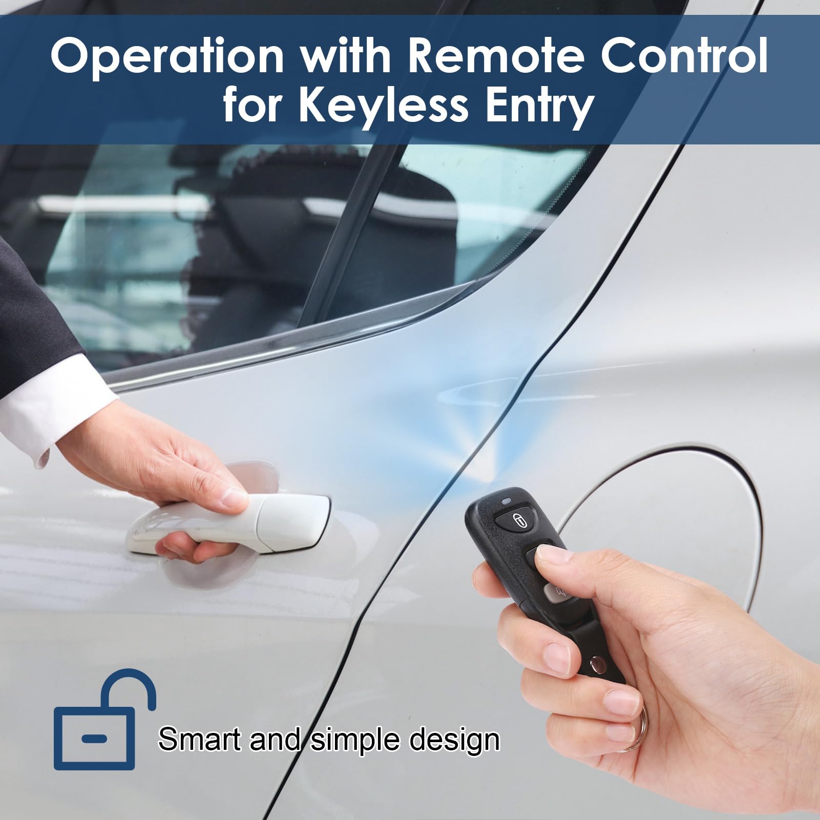 Universal Car Remote Control Kit - 4 Door Power Central Lock System with Keyless Entry for Cars & Trucks | Auto Locking Security for 2/3/4 Doors | Ideal for Vehicle Security & Convenient Access
