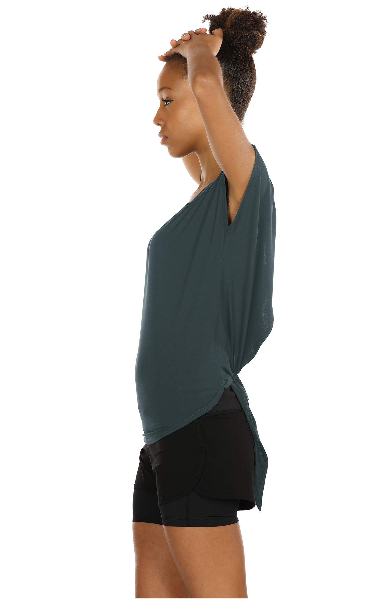 Icyzone Women's Open Back Workout Tops - Breathable Athletic Activewear T-Shirts for Yoga, Gym & Running | Perfect for Fitness, Training & Summer Sports